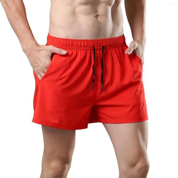 Pantalones para hombres Pantalones cortos sólidos apretados Elástico Rise Fitness Correr Estiramiento Base de baloncesto Entrenamiento Pantalones de compresión para hombre