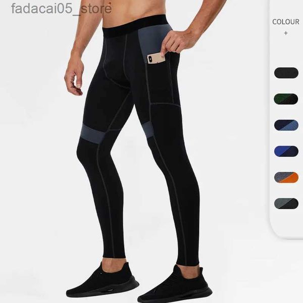 Pantalones para hombres Medias para hombre Pantalones de compresión Correr Hombres Entrenamiento Fitness Deportes Leggings Bolsillo Gimnasio Correr Pantalones de chándal Masculino Q240117