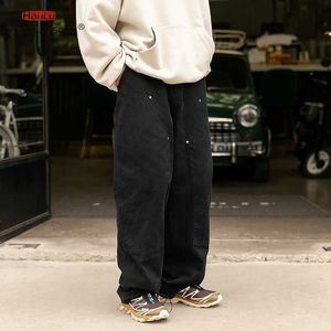 Pantalon masculin pour hommes pantalons de chargement ultra-fin 100% coton pur kaki décoration de poche lâche décontractée