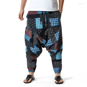 Pantalons pour hommes Mens Vintage Cotton Baggy Boho Yoga Harem Hommes Joggers Sweatpants 3D Floral Print Streetwear Casual Pantalon Jogging