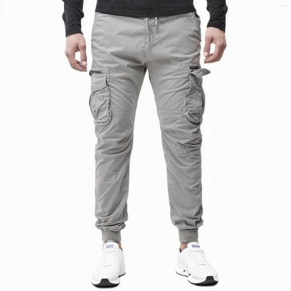 Pantalon homme Vintage sport couleur unie salopette pantalons de survêtement extérieur pantalon mince élastique taille haute pantalon tendance