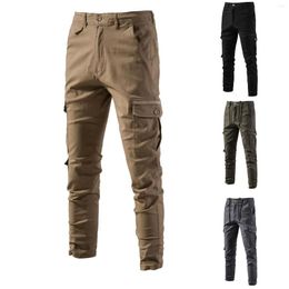 Pantalons pour hommes Mens Wild Cargo Work Regular Fit Casual Respirant Youth Solid Color Pantalon polyvalent