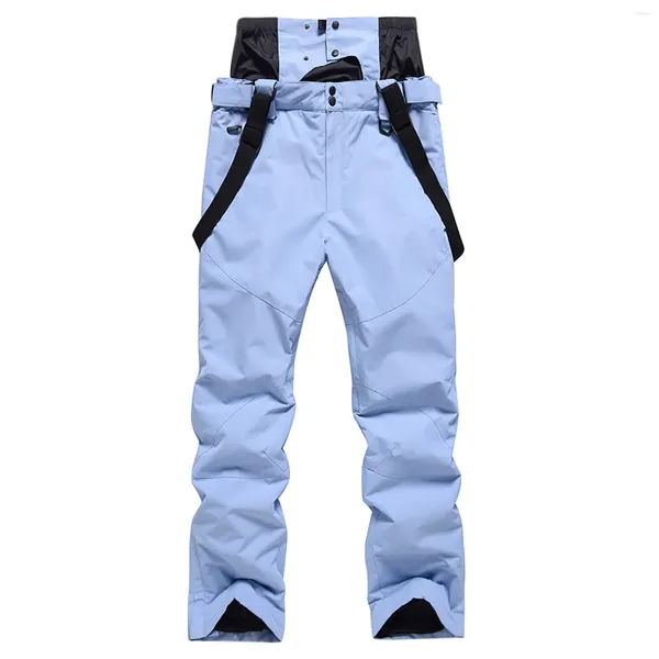 Pantalones para hombres para hombre invierno esquí cálido chapa doble tablero pantalones a prueba de viento correa para hombre engrosamiento deporte pantalón hombre