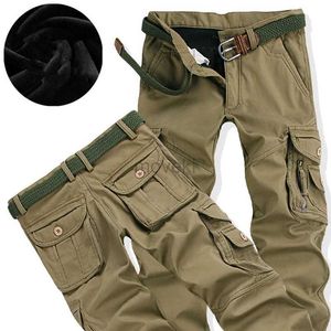 Pantalon masculin masculin pantalon de cargaison chaud épais et pantalon décontracté pantalon de fourrure de fourrure de fourrure ample