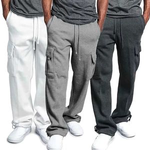 Pantalon pour hommes pantalon de cargaison en laine pour hommes avec poches pantalons droits de sport pantalon de jogging hip-hop street clothingl2404
