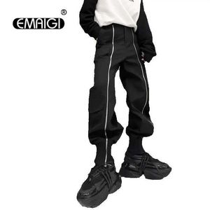 Pantalon masculin pour hommes zippés de rue zippés pantalon punk hip-hop noir décontracté pour hommes et femmes