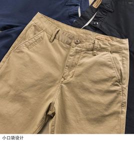 Herenbroek Micro -bom 97% Katoenwerkkleding voor mannen Hoge kwaliteit Dichte gewassen broek Spring herfst Mode slanke rechte jeugd mannetje