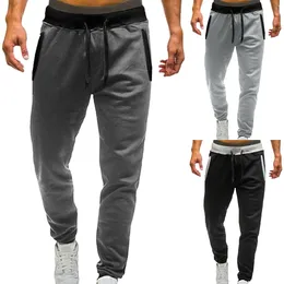 Pantalones para hombres Talle medio Sólido Casual Correr Deportes Elásticos con bolsillos Banda 13