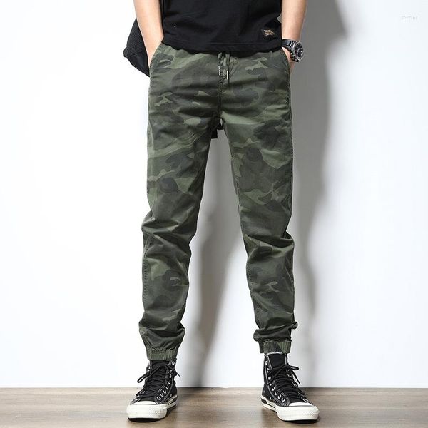 Pantalones para hombres Camuflaje militar Joggers de carga Cintura elástica Pantalones de ejército de lápiz delgado al aire libre para hombre