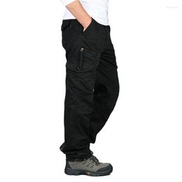 Pantalones de hombres de carga militar hombres primavera otoño múltiples bolsillos para el desgaste de desgaste de desgas