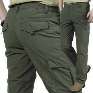 Pantalon masculin pantalon militaire d'été séchage rapide et pantalon de cargaison à la suite de masse masculière avec un pantalon de poche décontracté 4xl Pantalonl2405