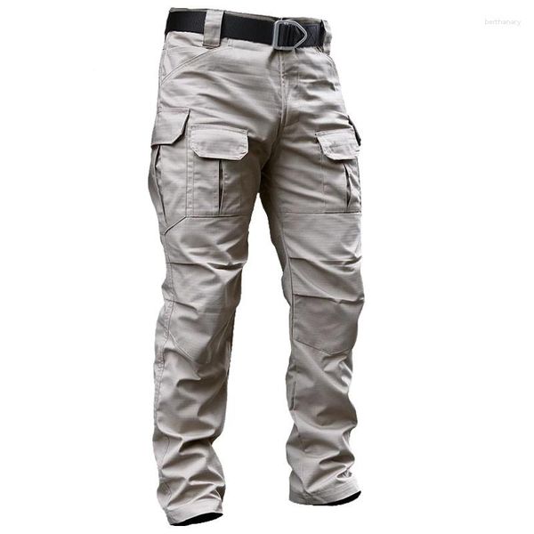 Pantalones de hombres tácticos tácticos de carga algodón de algodón casual Trabajo swat Combat rip-parada Muchos ejércitos de bolsillo pantalón largo pantalón