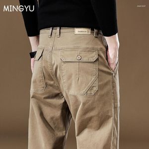 Pantalons pour hommes Mingyu Marque Vêtements Cargo Hommes 97% coton épais extérieur travail porter kaki pantalon décontracté large coréen jogger pantalon mâle