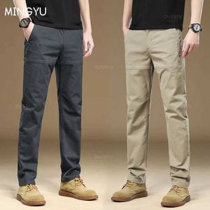 Pantalon masculin Mingyu Brand Vêtements pour hommes Travail 97% Colon de coton pur Couleur de coréen gris décontracté grand 38 40 Q240429