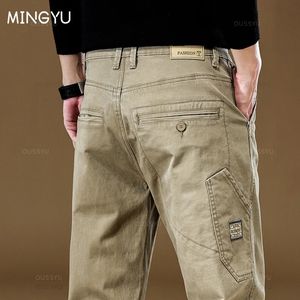 Men's Pants MINGYU Marca Pantalones Cargo Caqui para Hombres 97% Algodón Grueso Color Sólido Ropa de Trabajo Pantalón Casual Pantalones Jogger Clásicos Coreanos Hombre 231127