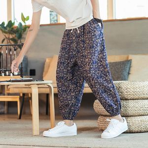 Pantalones de hombre MrGB verano estilo japonés fino algodón transpirable hombres Casual Harem linternas hombre Harajuku tendencia pantalones estampados