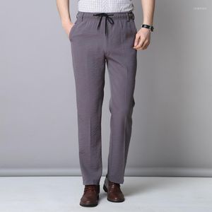 Herenbroek MRMT 2023 Brand Heren broek Casual High Taille rechte buis los voor mannelijke zwarte vaste kleuren broek