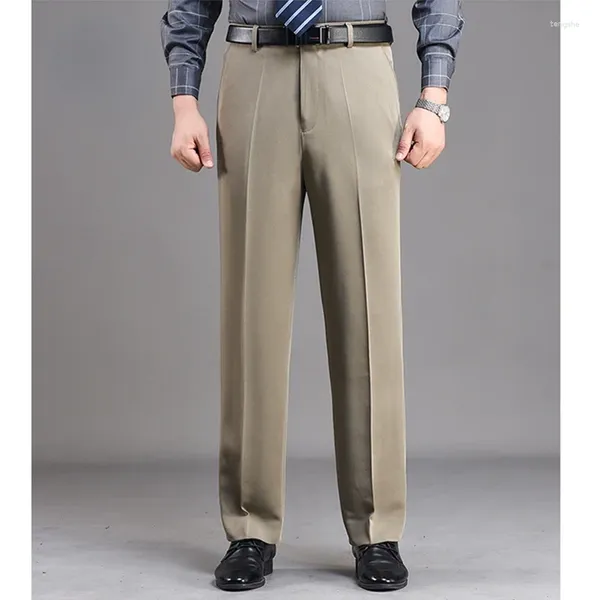 Pantalones para hombres MRMT 2024 Marca Pantalones de lana gruesa Traje formal Juventud de mediana edad Pierna recta sin hierro para hombre