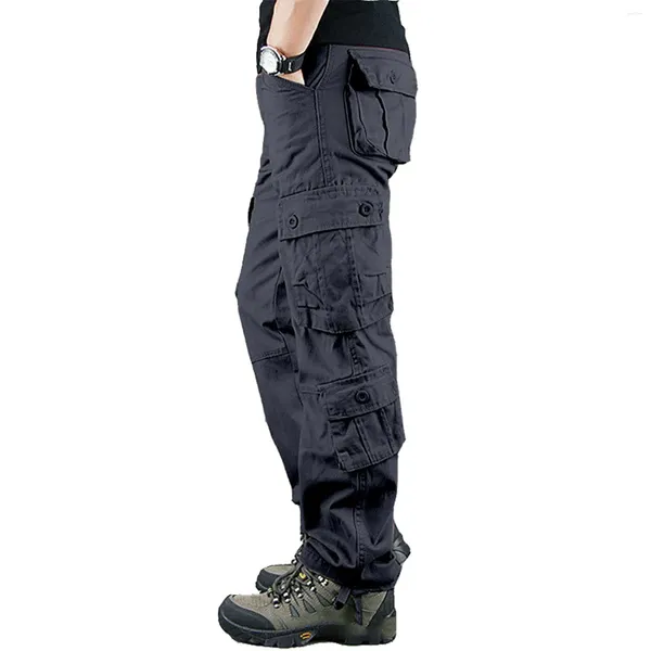 Pantalon pour hommes Multi Pocket Cargo Casual Outdoor Wear Loose Straight Leg 8 Sac 13 1 Mousse Slip Boy Sock