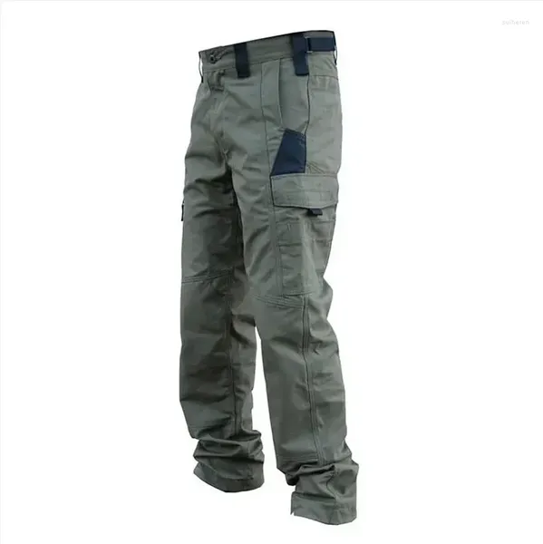 Pantalon masculin multi-poche cargo militaire tactique randonnée extérieure pantalon imperméable porte usure de formation résistante.