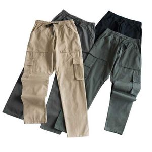 Pantalon masculin pantalon cargo de poche masculine mens printemps / été élastique pantalon droit lâche pantalon décontracté j240507