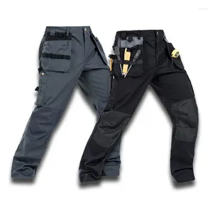 Pantalones para hombre, reparación de máquinas multibolsillos, carga, trabajo al aire libre, pantalones de trabajador resistentes al desgaste, uniformes de taller 5XL