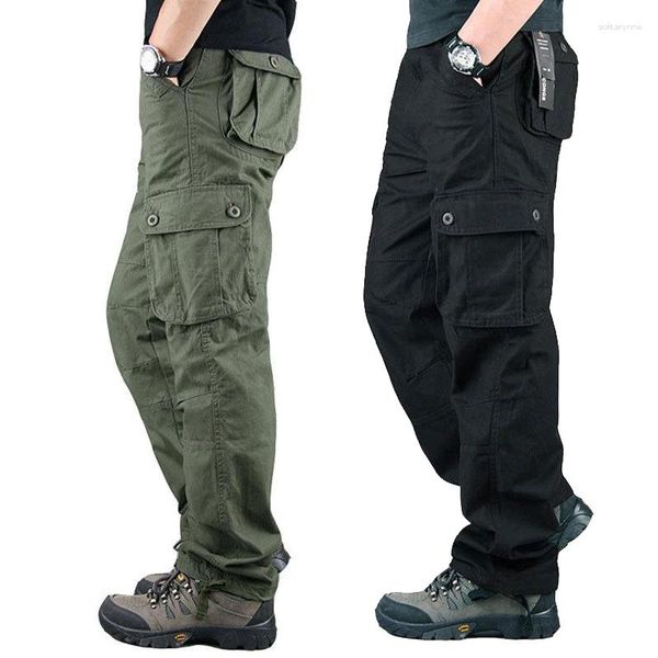 Pantalon homme multi-poches salopette travail survêtement décontracté haute qualité classique kaki vert fantaisie ample militaire tactique pantalon