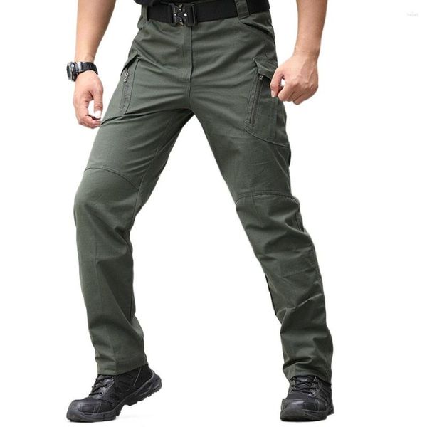 Pantalones para hombres pantalones de bolsillo múltiples hombres de carga táctica clásico de senderismo al aire libre caminando ejército joggers pantalón