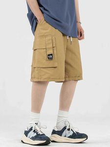 Herenbroeken Multi -pocket Werkkleding Shorts voor heren zomer Amerikaans retro trendy merk 5 inch losse casual 5 inch broek Y24042222