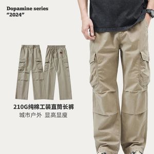 Pantalons pour hommes Multi poches Cargo hommes coupe ample taille élastique piste mâle Y2K décontracté marque design pantalon parachutiste