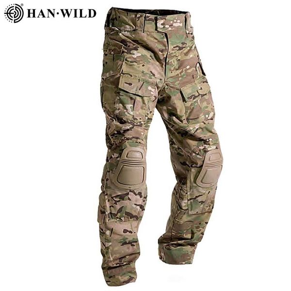 Pantalons pour hommes Pantalon Multicam Pantalon de camouflage de l'armée Pantalon tactique militaire Tissu de chasse Pantalon de randonnée Paintball Combat Cargo Pant Genouillères 230831