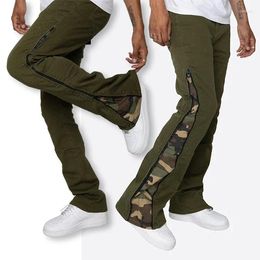 Pantalones de hombre Varios estilos Jeans Flare Tienen detalles de cremallera lateral Slim Camuflaje Estampado Contraste Hombres