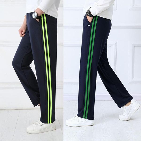 Pantalones para hombres Azul marino Unisex Track Pantalones de chándal casuales Pantalones bastic a rayas para hombre Joggers rectos Trabajo simple