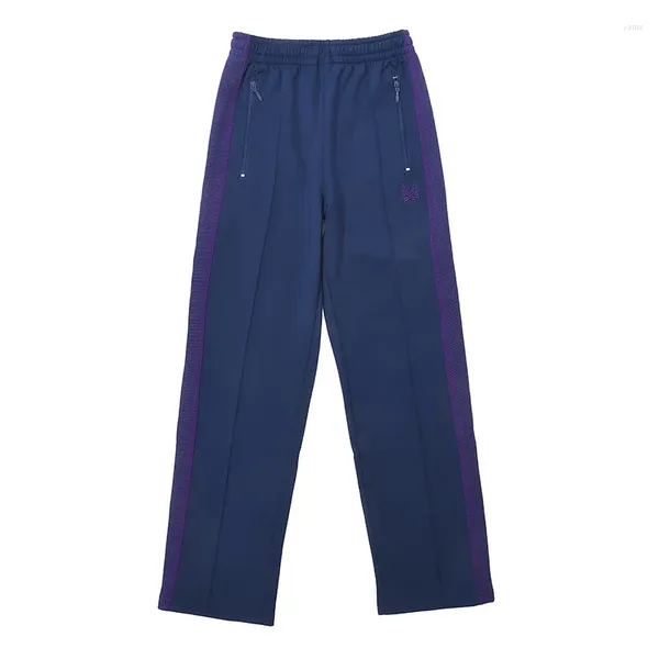 Pantalones para hombres Ned Confort elegante de alta calidad y correas laterales bordadas con mariposas para mujer Casual