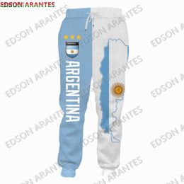 Herenbroek Nieuwe Argentinië Vlag Kaart Joggingbroek Mannen Trainingspak Bodems Argentijnse Argentijnse Embleem Print Unisex Joggers Broek Custom S-7X L230520