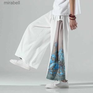Men's Pants Nouvelle Chinoiserie pantalons pour hommes et femmes mode japonaise grande taille pantalon de sport pour hommes ample couleur assortie grand pantalon Baggy YQ240108