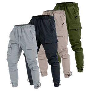 Herenbroeken Nieuwe Europese en Amerikaanse casual sportbroeken met meerdere zakken in de taille en oversized werk kleerlijm2404