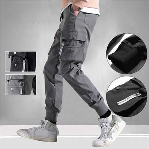 Herenbroek nieuwe joggers lading voor mannen casual hiphop pocket mannelijke broek zweetbroek streetwear linten techwear drop y2302