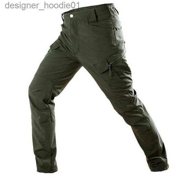 Pantalones para hombres Nuevos pantalones tácticos térmicos para hombres Softshell Fleece Ejército Combate Pantalones militares Invierno Senderismo al aire libre Caza Pantalones cargo IX9 S-3XL L231129