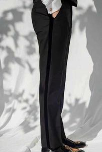 Pantalon masculin nouveau pantalon de costume pour hommes de haute qualité printemps automne pantalon droit de tenue de tenue de commerce formel s-6xl pantalon noir classique Q240525