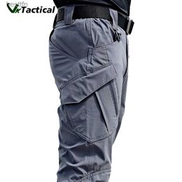 Pantalones para hombres Nuevos pantalones tácticos para hombre con bolsillo múltiple Elasticidad Militar Urbano Comter Tacitcal Pantalones Hombres Slim Fat Cargo Pant 5XLL231212