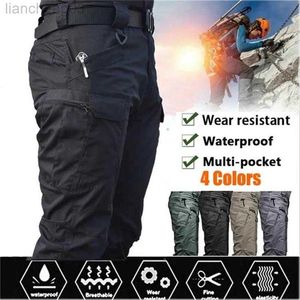 Pantalones de hombre Nuevos pantalones tácticos para hombre Elasticidad de múltiples bolsillos Militar Urban Commuter Hunt Tacitcal Pantalones Hombres Slim Quick Dry Cargo Pants W0411