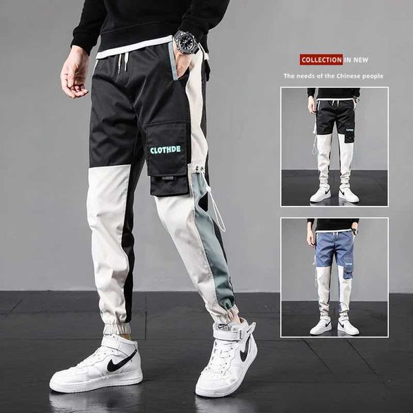 Pantalones para hombres nuevos strtwear masculinos múltiples bolsillos de carga pantalones hip hop hop casual pantalones de pista macho joggers pantalones moda harajuku hombres pantalones y240422