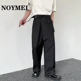 Pantalon masculin noymei noire niche de conception de jupe de conception irrégulière 2024 Spring All-Match Temperament Belt WA4037