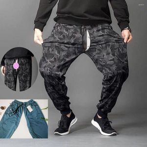 Pantalones de hombre con entrepierna abierta, pantalones de chándal para sexo al aire libre, ropa deportiva de talla grande, pantalones elásticos informales con cintura elástica, pantalones para correr para hombre 8XL