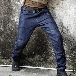 Herenbroek buiten wandel jeans mannen stedelijke vracht casual militaire tactische training mannelijke stretch slanke multi-pocket broeken's boun22