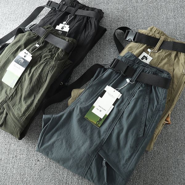 Pantalons pour hommes en plein air coupe-vent imperméable vêtements de travail multi-poches tube droit trekking équipement de chasse pantalon de combat 230711