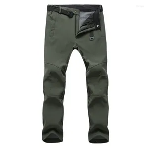 Pantalons pour hommes vêtements d'extérieur SoftShell polaire thermique hiver mâle décontracté automne épais extensible imperméable militaire tactique pantalons longs