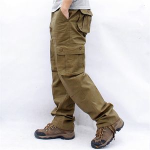 Men's Pants Salopette Hommes Cargo Pantalon décontracté Multi poches militaire tactique travail Pantalon Hombre Streetwear armée Pantalon droit 44 230420