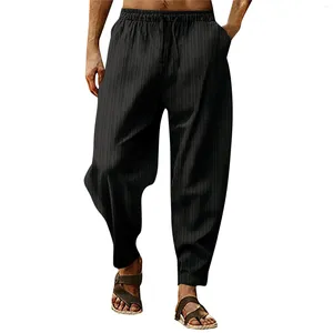 Pantalon masculin surdimensionné hommes lâches harem automne chinois en lin en surpoids pantalon de survêtement de haute qualité pantalon de marque décontractée mâle